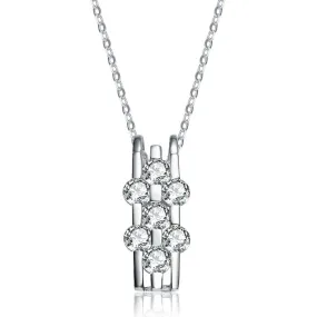 .925 Sterling Silver White Cubic Zirconia Modern Band Pendant