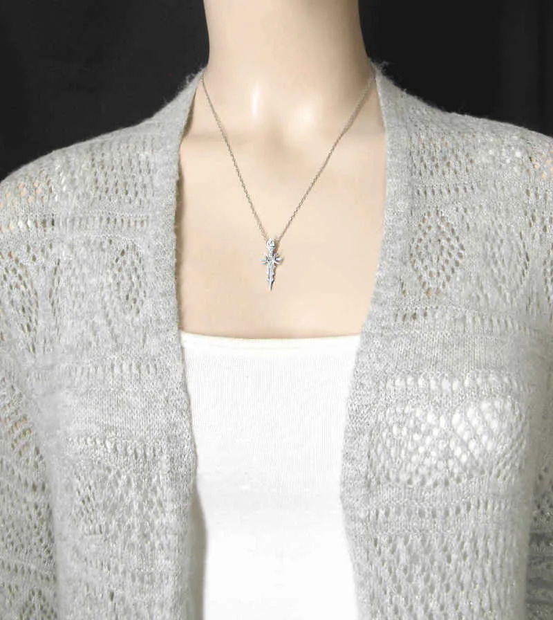 Athame Pendant With Crescent Moons and Flame, Handmade to Order - 2 Weeks