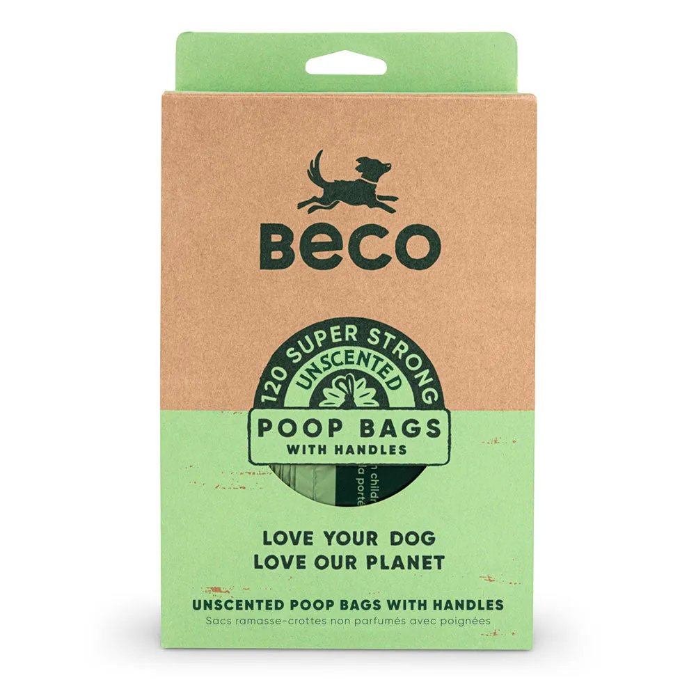 Beco Super Strong Unscented Extra Large Dog Poop Bags with Handles 120pk^^^