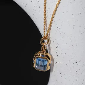Blue Square CZ necklace