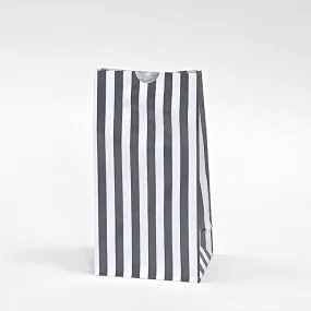 Candy Striped Party Bags Black (12 Pack)
