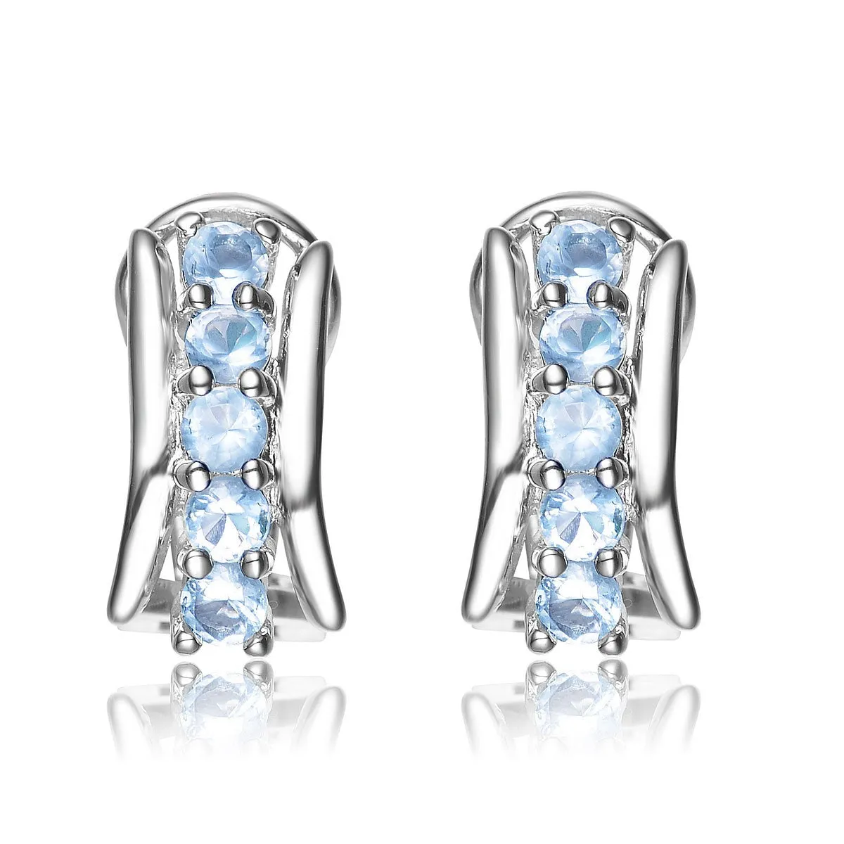 Champéry Ice Blue Clip Earrings