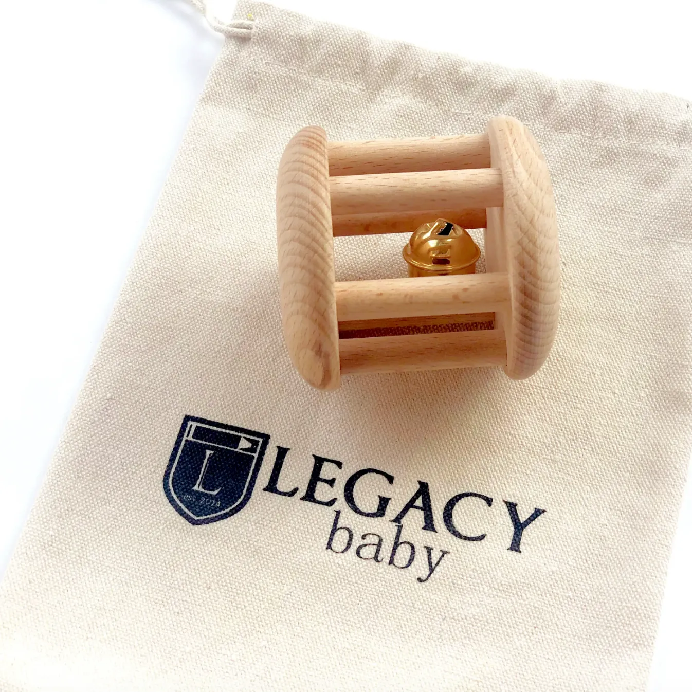 Handmade Montessori Cylinder Wooden Bell Roller