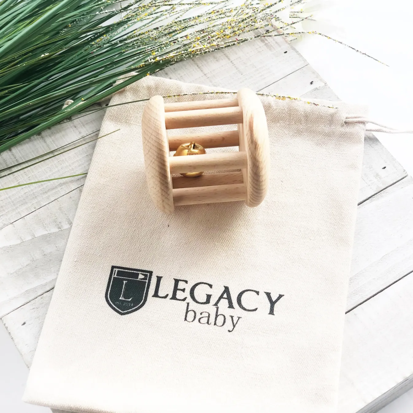Handmade Montessori Cylinder Wooden Bell Roller