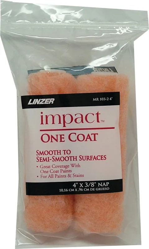 Linzer MR 103-2 4IN Paint Roller Cover, 3/8 in Thick Nap, 4 in L, Fabric Cover :BAG: QUANTITY: 6