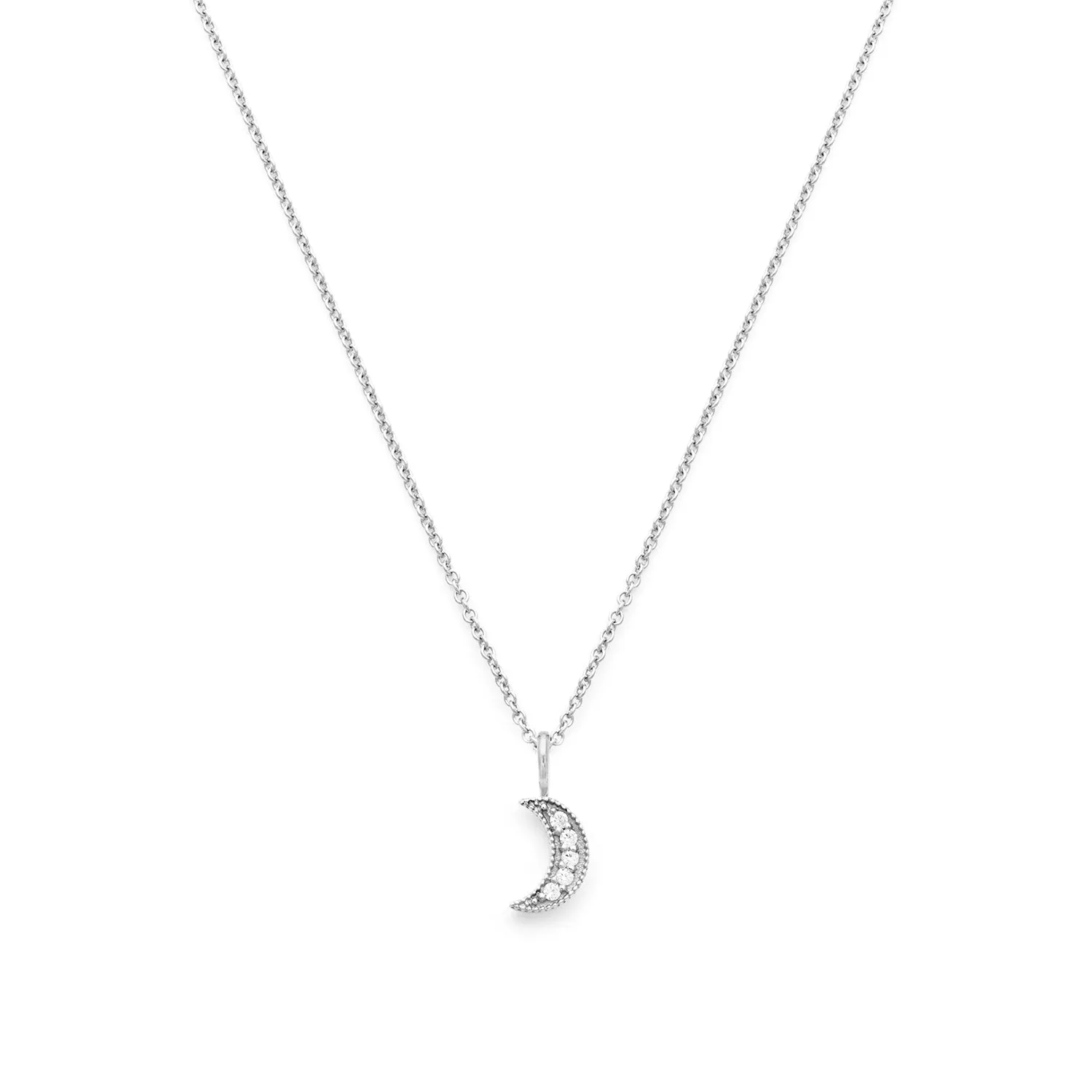Luna Crescent Moon Necklace | Silver