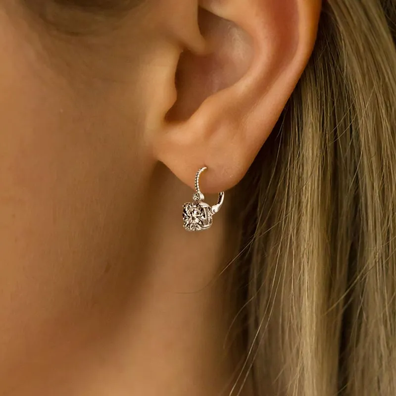 Marie Zirconia Leverback Drop Earrings