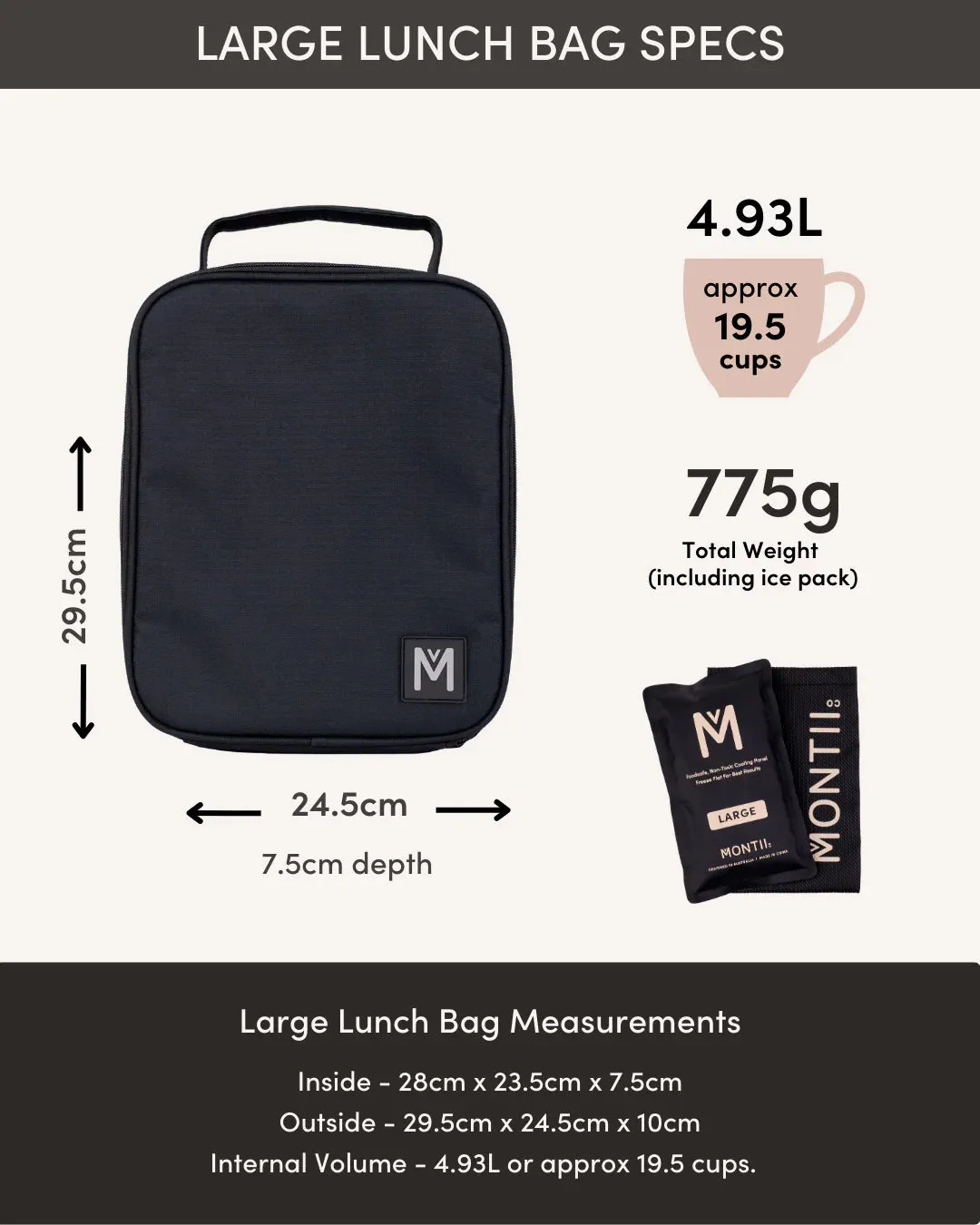 MontiiCo Insulated Lunch Bag Rainbow Roller