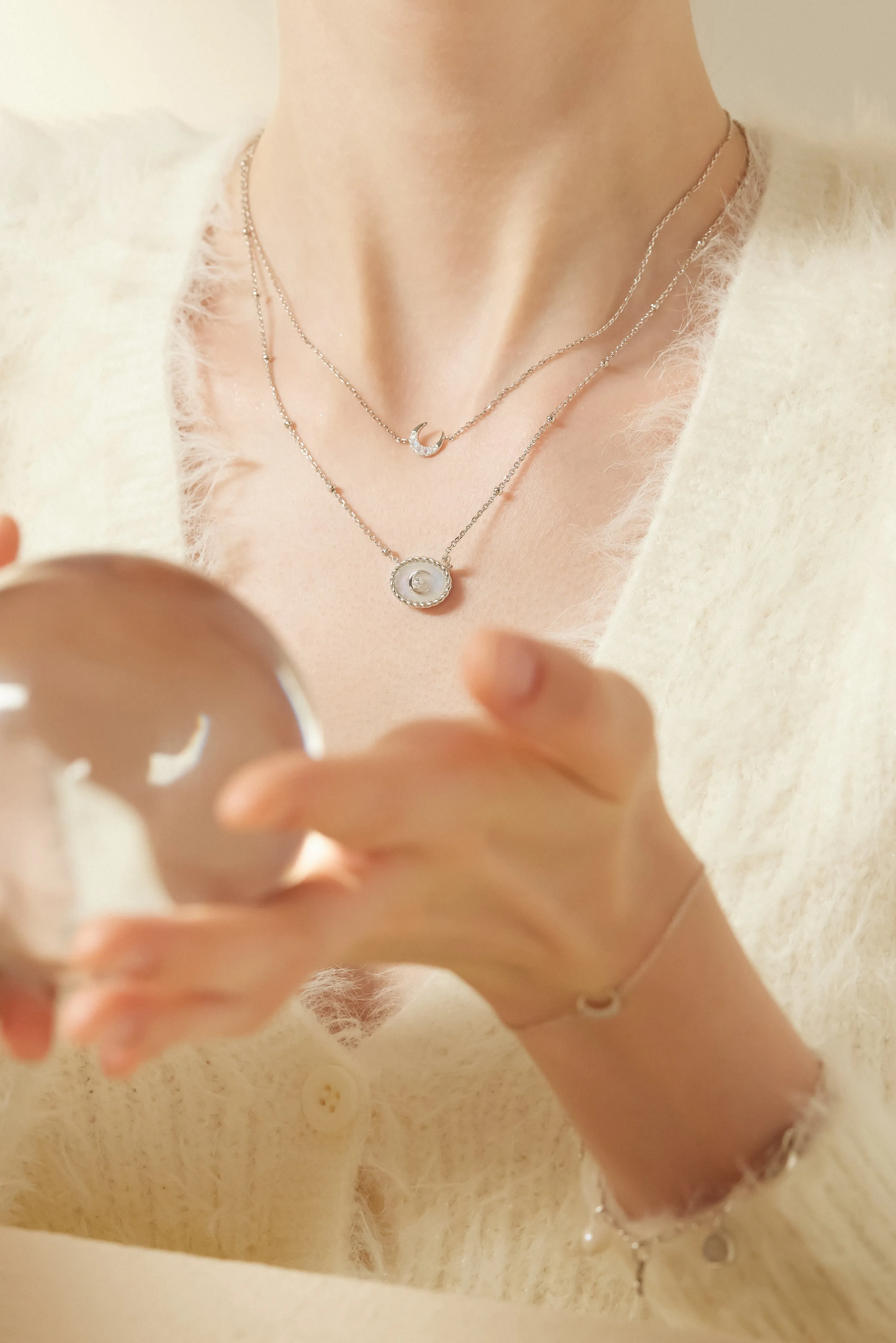 Moonstone Silver Crescent Moon Necklace - Keepsake