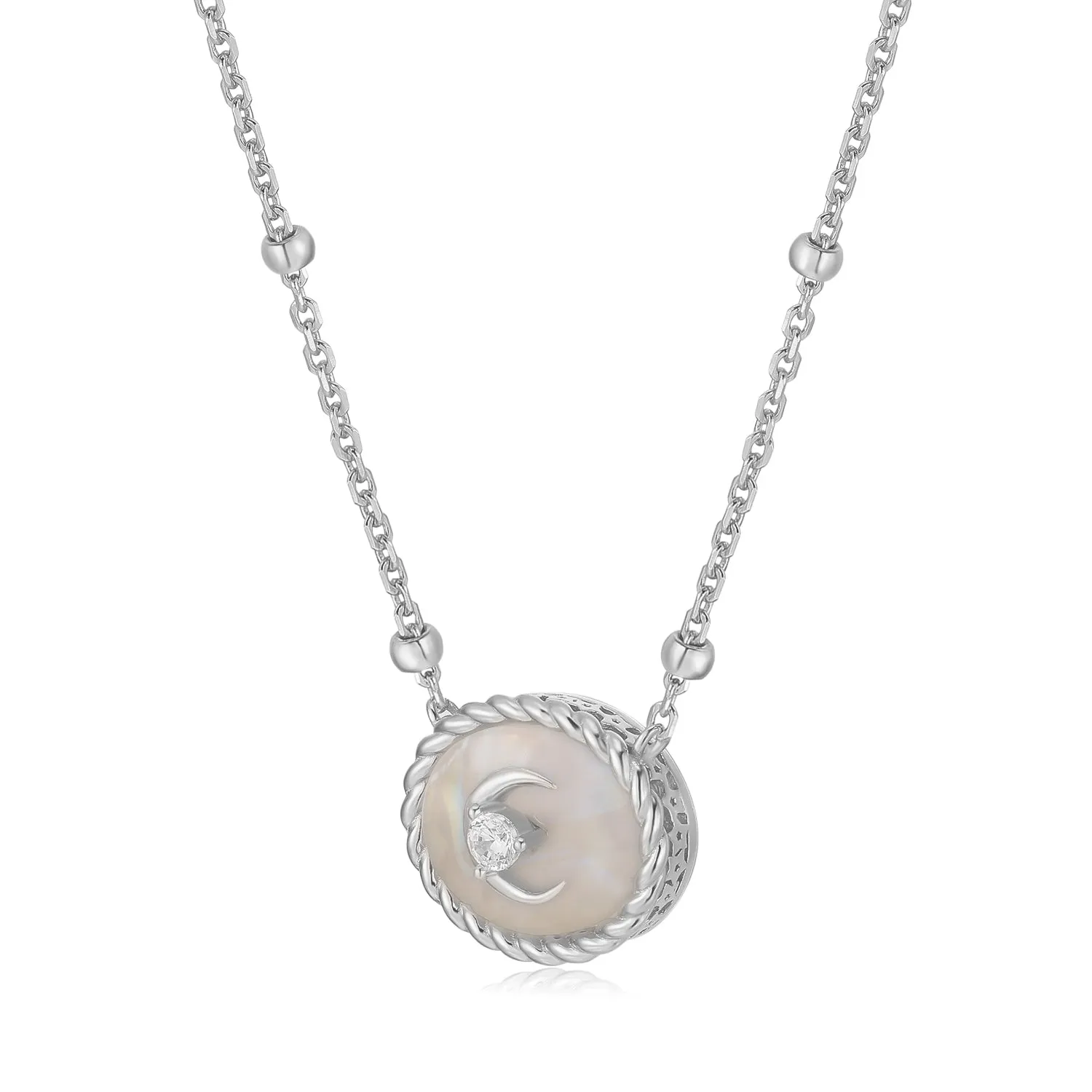 Moonstone Silver Crescent Moon Necklace - Keepsake